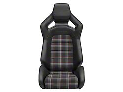 Corbeau Sportline RRX Reclining Seats; Black Vinyl/Burgundy Vinyl (Universal; Some Adaptation May Be Required)