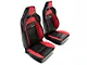 Corbeau Trailcat Reclining Seats; Black Vinyl/Red HD Vinyl; Pair (Universal; Some Adaptation May Be Required)