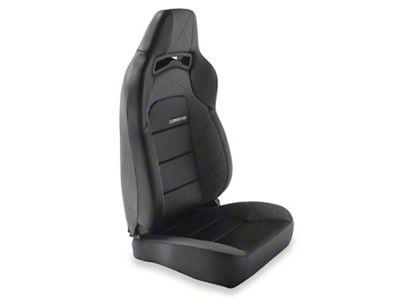 Corbeau Trailcat Reclining Seats; Black Vinyl/Gray HD Vinyl; Pair (Universal; Some Adaptation May Be Required)