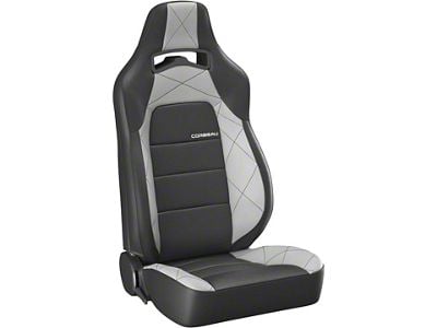 Corbeau Trailcat Reclining Seats with Double Locking Seat Brackets; Black Vinyl/Gray HD Vinyl (15-23 Mustang)