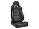 Corbeau Trailcat Reclining Seats with Seat Heater and Inflatable Lumbar; Black Vinyl/Black Stitching; Pair (Universal; Some Adaptation May Be Required)