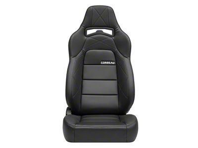 Corbeau Trailcat Reclining Seats with Seat Heater; Black Vinyl/Black Stitching; Pair (Universal; Some Adaptation May Be Required)