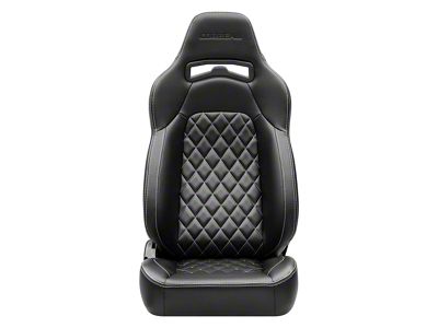 Corbeau Trailcat Reclining Seats with Seat Heater; Black Vinyl/White Stitching; Pair (Universal; Some Adaptation May Be Required)