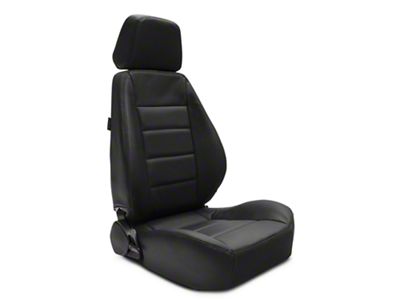 Corbeau Sport Reclining Seats; Black Leather; Pair (Universal; Some Adaptation May Be Required)