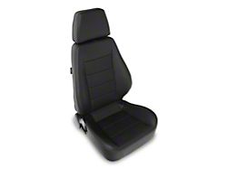Corbeau Sport Reclining Seats; Black Vinyl/Cloth; Pair (Universal; Some Adaptation May Be Required)