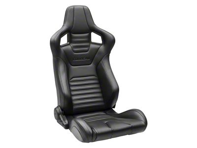 Corbeau Sportline RRS Reclining Seats; Black Vinyl/Carbon Vinyl; Pair (Universal; Some Adaptation May Be Required)