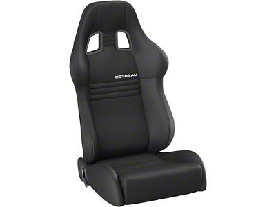 Corbeau A4 Racing Seats with Shaved Base; Black Cloth; Pair (Universal; Some Adaptation May Be Required)