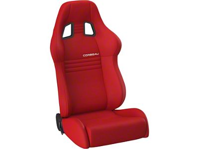 Corbeau A4 Racing Seats with Shaved Base; Red Cloth; Pair (Universal; Some Adaptation May Be Required)