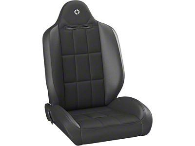 Corbeau Baja RS Suspension Seats with Seat Heater and Inflatable Lumbar; Black Vinyl/Cloth; Pair (Universal; Some Adaptation May Be Required)