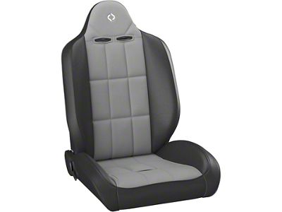 Corbeau Baja RS Suspension Seats with Seat Heater; Black Vinyl/Grey Cloth; Pair (Universal; Some Adaptation May Be Required)
