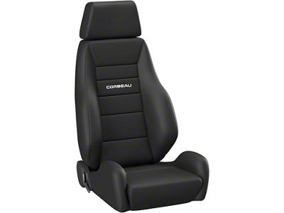 Corbeau GTS II Reclining Seats with Shaved Base; Black Cloth; Pair (Universal; Some Adaptation May Be Required)