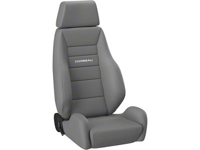 Corbeau GTS II Reclining Seats with Shaved Base; Grey Cloth; Pair (Universal; Some Adaptation May Be Required)