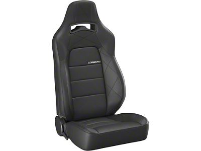 Corbeau Trailcat Reclining Seats with Seat Heater and Inflatable Lumbar; Black Vinyl/Black HD Vinyl; Pair (Universal; Some Adaptation May Be Required)