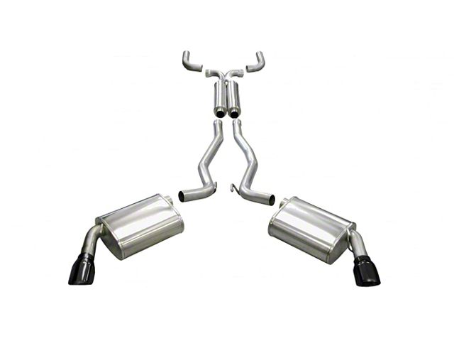 Corsa Performance Sport Cat-Back Exhaust with Black Tips (10-15 Camaro SS Coupe w/ Automatic Transmission & w/o Ground Effect Package)