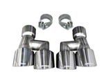 Corsa Performance Quad Twin Pro Series Exhaust Tips; 4-Inch; Polished (18-23 Mustang GT & EcoBoost w/ Corsa Exhaust)