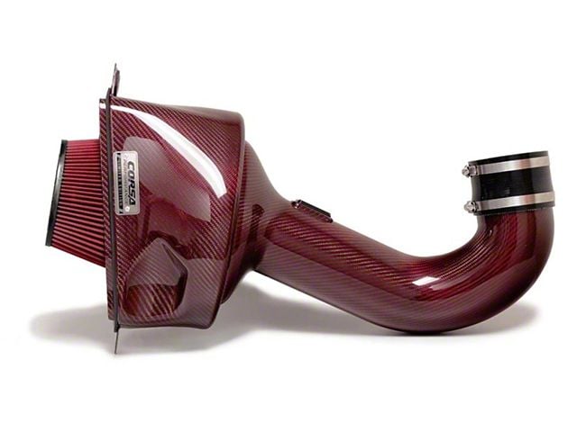 Corsa Performance Closed Box Cold Air Intake with Black DryTech 3D Dry Filter; Red Carbon Fiber (15-19 Corvette C7 Z06)