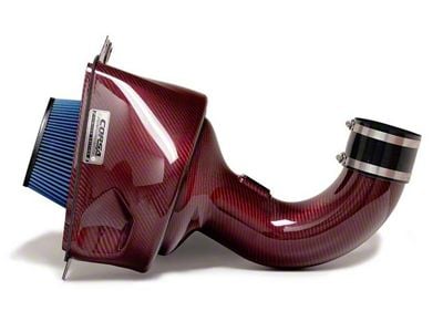Corsa Performance Closed Box Cold Air Intake with Black MaxFlow 5 Oiled Filter; Red Carbon Fiber (14-19 Corvette C7, Excluding Z06 & ZR1)