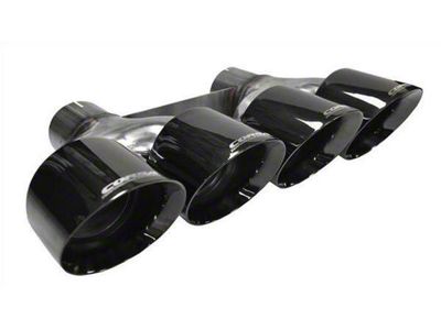 Corsa Performance Quad Twin Pro Series Exhaust Tips; 4.50-Inch; Black (14-19 Corvette C7 w/ NPP Dual Exhaust Mode & Corsa Exhaust System)