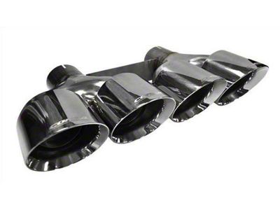 Corsa Performance Quad Twin Pro Series Exhaust Tips; 4.50-Inch; Polished (14-19 Corvette C7 w/ NPP Dual Exhaust Mode & Corsa Exhaust System)