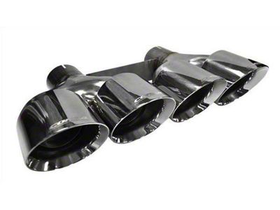 Corsa Performance Quad Twin Pro Series Exhaust Tips; 4.50-Inch; Polished (14-19 Corvette C7 w/o NPP Dual Exhaust Mode & w/ Corsa Exhaust System)