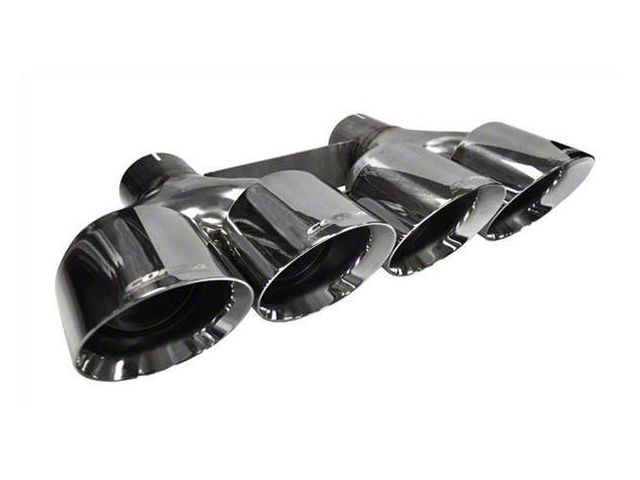 Corsa Performance Quad Twin Pro Series Exhaust Tips; 4.50-Inch; Polished (14-19 Corvette C7 w/o NPP Dual Exhaust Mode & w/ Corsa Exhaust System)