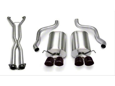 Corsa Performance Sport Cat-Back Exhaust with Black Tips (2005 Corvette C6; 06-08 Corvette C6 Base w/ Manual Transmission)