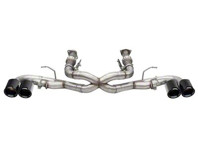 Corsa Performance Track Series Cat-Back Exhaust with Black Carbon Fiber Tips (20-25 6.2L Corvette C8 w/ AFM Valves & w/o NPP Dual Mode Exhaust