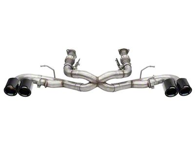 Corsa Performance Track Series Cat-Back Exhaust with Black Carbon Fiber Tips (20-24 6.2L Corvette C8 w/ AFM Valves & w/o NPP Dual Mode Exhaust