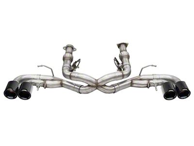 Corsa Performance Track Series Cat-Back Exhaust with Black Carbon Fiber Tips (20-24 6.2L Corvette C8 w/o NPP Dual Mode Exhaust)