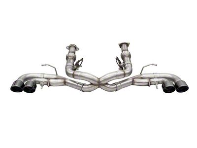 Corsa Performance Track Series Cat-Back Exhaust with Black Tips (20-25 6.2L Corvette C8 w/o NPP Dual Mode Exhaust)