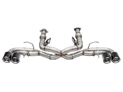 Corsa Performance Track Series Cat-Back Exhaust with Polished Carbon Fiber Tips (20-25 6.2L Corvette C8 w/o NPP Dual Mode Exhaust)