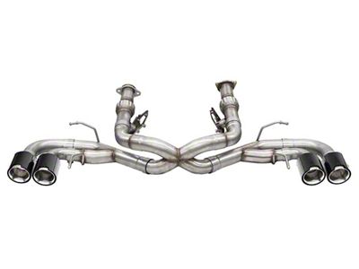 Corsa Performance Track Series Cat-Back Exhaust with Polished Carbon Fiber Tips (20-24 6.2L Corvette C8 w/o NPP Dual Mode Exhaust)