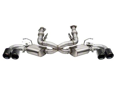 Corsa Performance Variable Cat-Back Exhaust with Black Carbon Fiber Tips and AFM Simulators (20-24 6.2L Corvette C8 w/ NPP Dual Mode Exhaust)