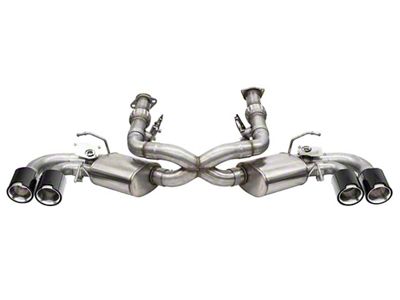 Corsa Performance Variable Cat-Back Exhaust with Polished Carbon Fiber Tips and AFM Simulators (20-25 6.2L Corvette C8 w/ NPP Dual Mode Exhaust)
