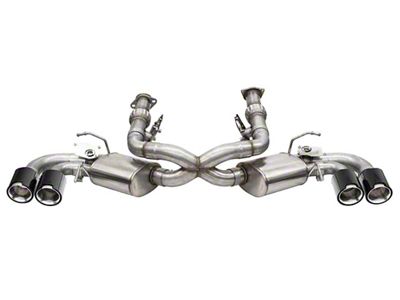 Corsa Performance Variable Cat-Back Exhaust with Polished Carbon Fiber Tips and AFM Simulators (20-24 6.2L Corvette C8 w/ NPP Dual Mode Exhaust)