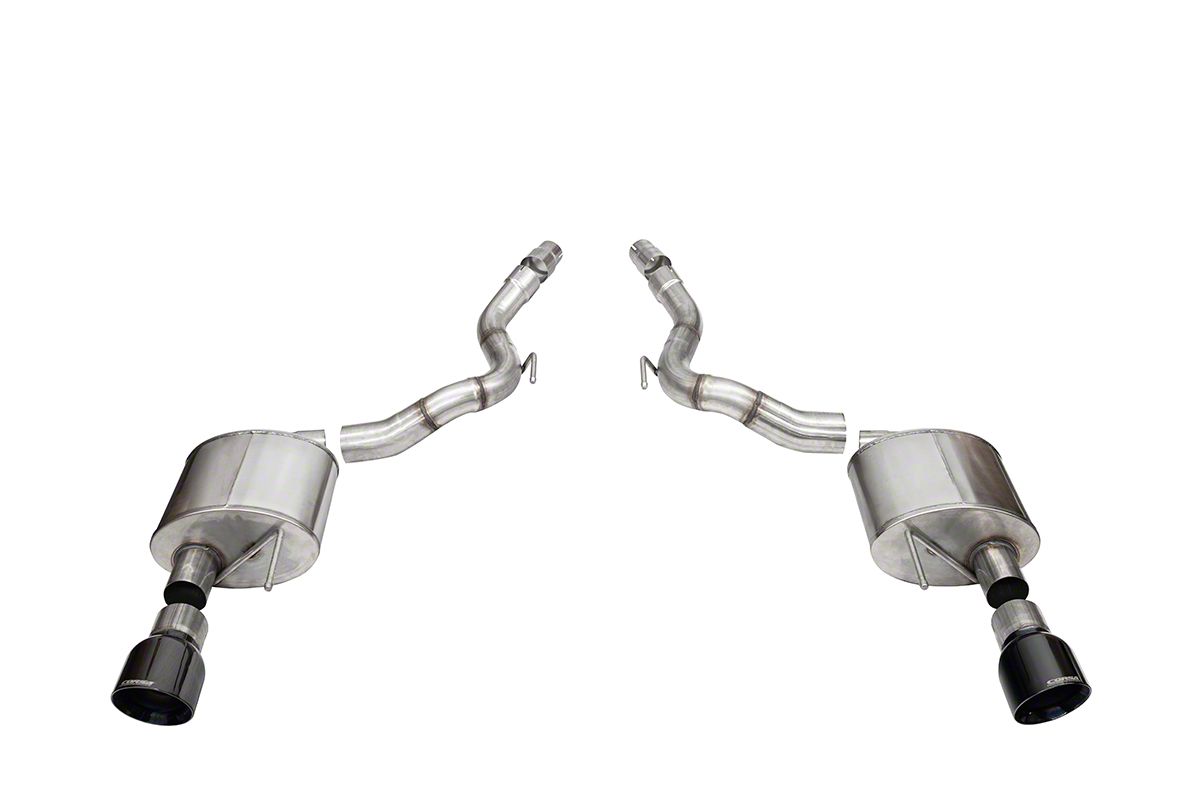 Corsa Performance Sport Axle-Back Exhaust with Black Tips (2024 Mustang GT Convertible w/o Active Exhaust)