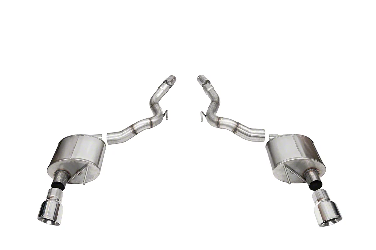 Corsa Performance Sport Axle-Back Exhaust with Polished Tips (2024 Mustang GT Convertible w/o Active Exhaust)