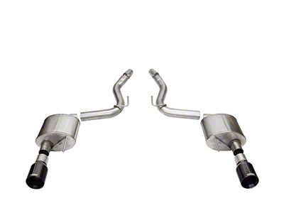 Corsa Performance Sport Axle-Back Exhaust with Straight Cut Black Tips (2024 Mustang GT Fastback w/o Active Exhaust)