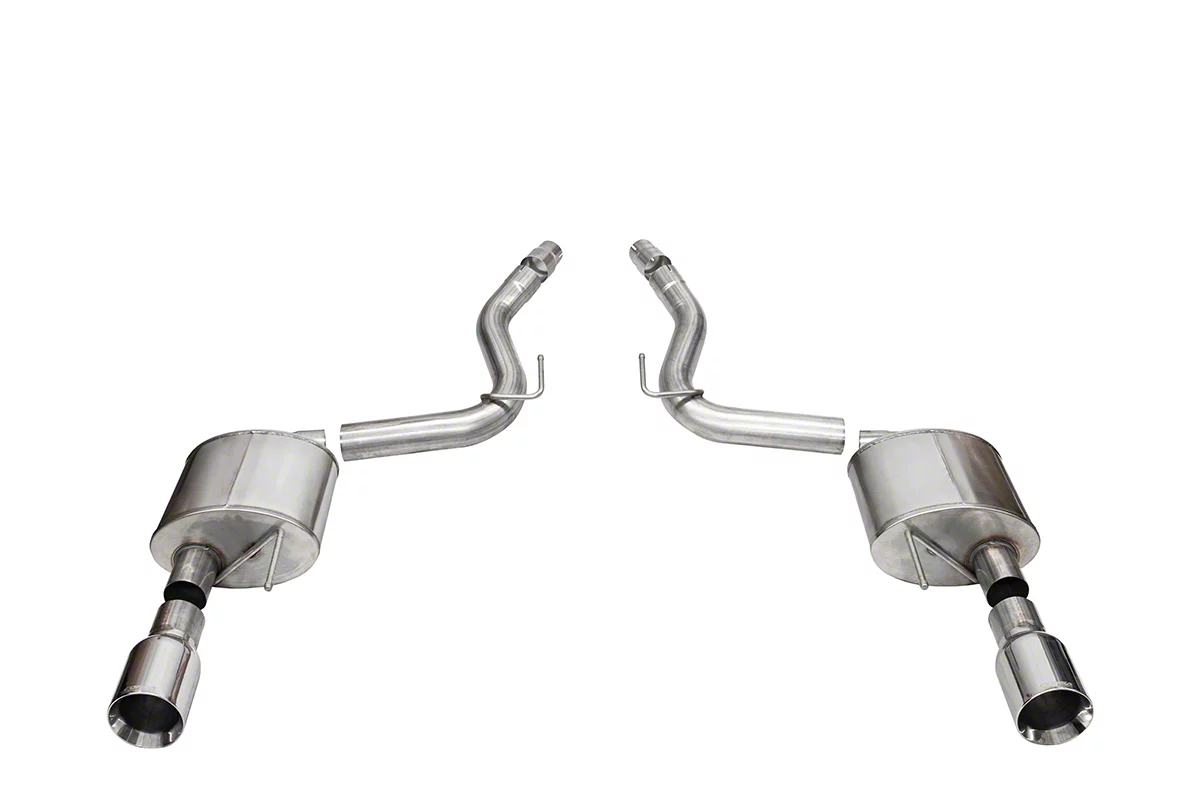 Corsa Performance Sport Axle-Back Exhaust with Straight Cut Polished Tips (2024 Mustang GT Fastback w/o Active Exhaust)