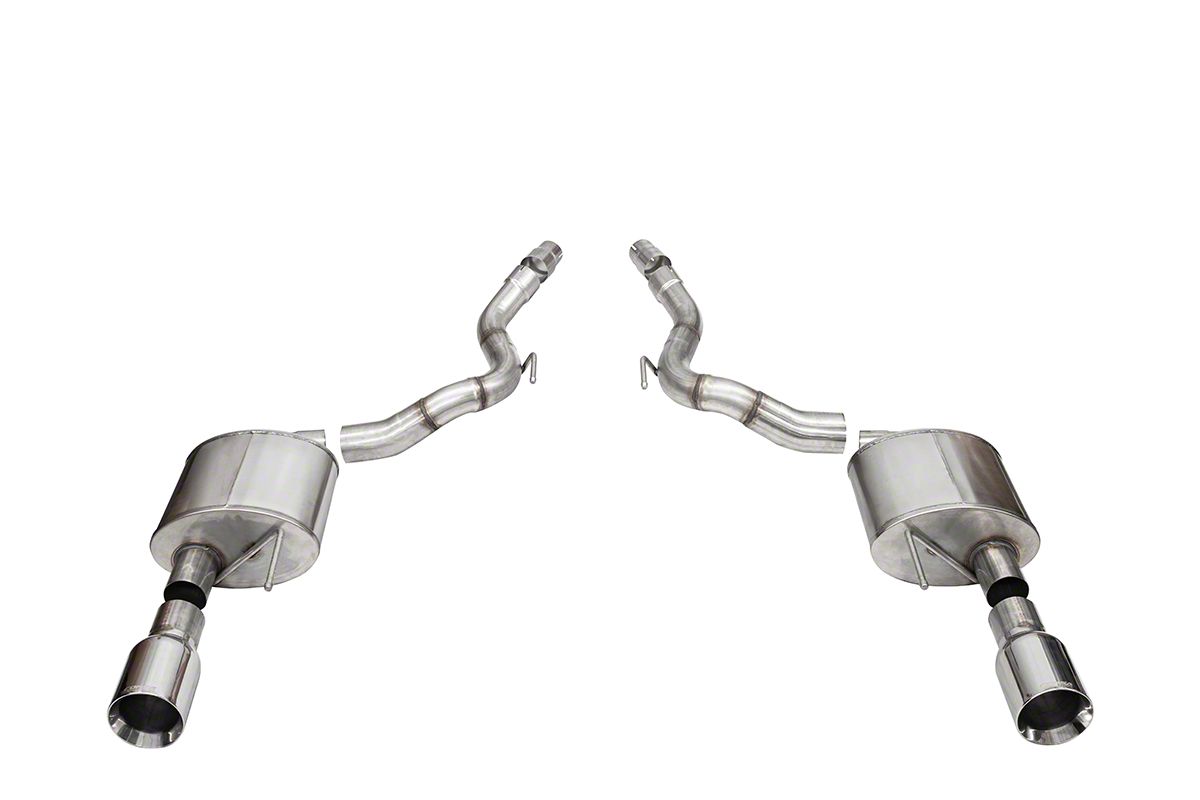 Corsa Performance Sport Axle-Back Exhaust with Straight Cut Polished Tips (2024 Mustang GT Convertible w/o Active Exhaust)