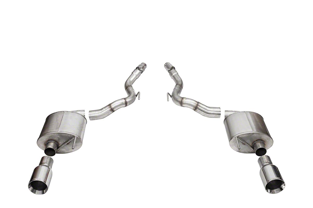 Corsa Performance Sport Axle-Back Exhaust with Straight Cut Polished Tips (2024 Mustang GT Convertible w/o Active Exhaust)