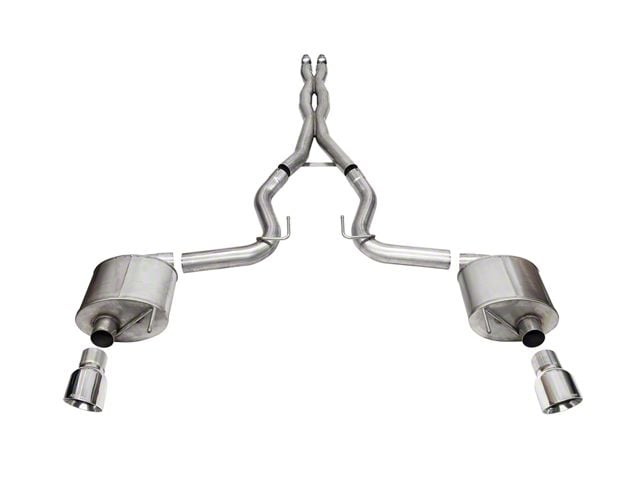Corsa Performance Sport Cat-Back Exhaust with Polished Tips (2024 Mustang GT Fastback w/o Active Exhaust)