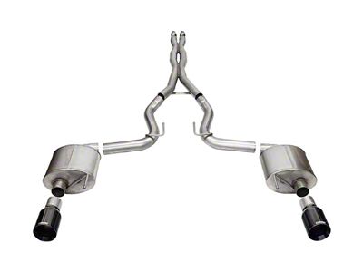 Corsa Performance Sport Cat-Back Exhaust with Straight Cut Black Tips (24-25 Mustang GT Fastback w/o Active Exhaust)