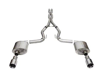 Corsa Performance Sport Cat-Back Exhaust with Straight Cut Polished Tips (2024 Mustang GT Fastback w/o Active Exhaust)