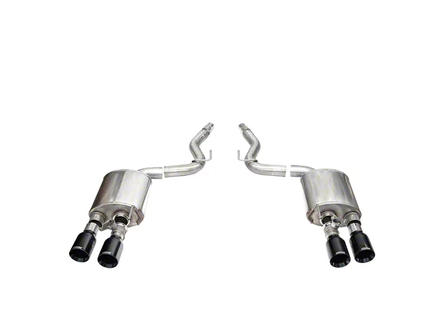 Corsa Performance Sport Valved Cat-Back Exhaust with Black Cut Polished Tips (2024 Mustang Dark Horse)