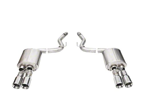 Corsa Performance Sport Valved Cat-Back Exhaust with Straight Cut Polished Tips (2024 Mustang GT Fastback w/ Active Exhaust)