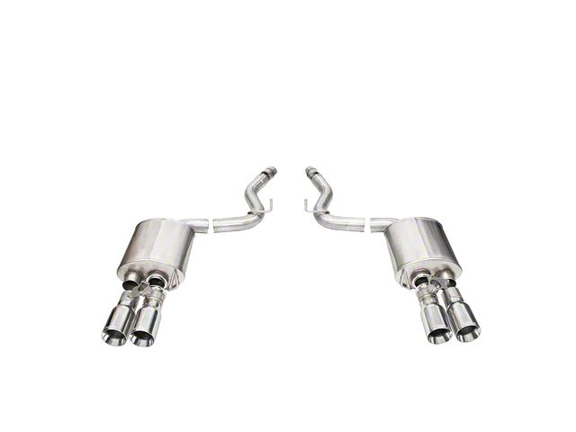 Corsa Performance Sport Valved Cat-Back Exhaust with Straight Cut Polished Tips (2024 Mustang GT Fastback w/ Active Exhaust)