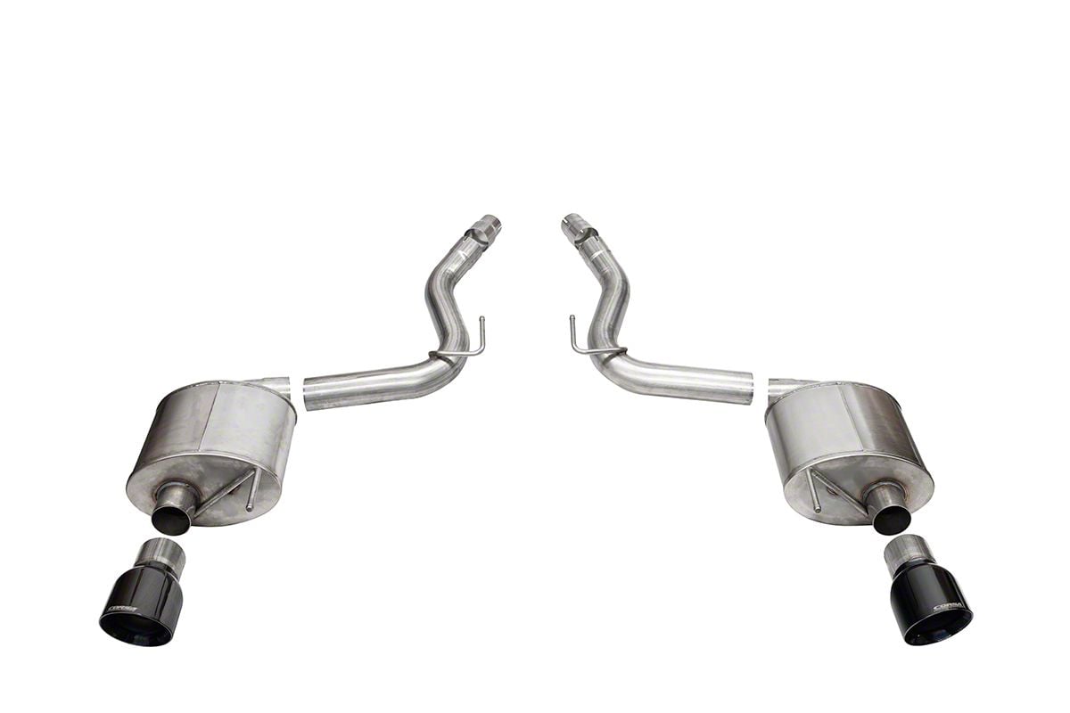 Corsa Performance Touring Axle-Back Exhaust with Black Tips (2024 Mustang GT Fastback w/o Active Exhaust)