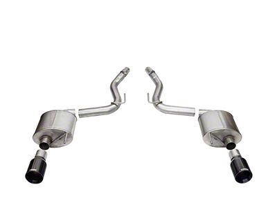 Corsa Performance Touring Axle-Back Exhaust with Straight Cut Black Tips (2024 Mustang GT Fastback w/o Active Exhaust)