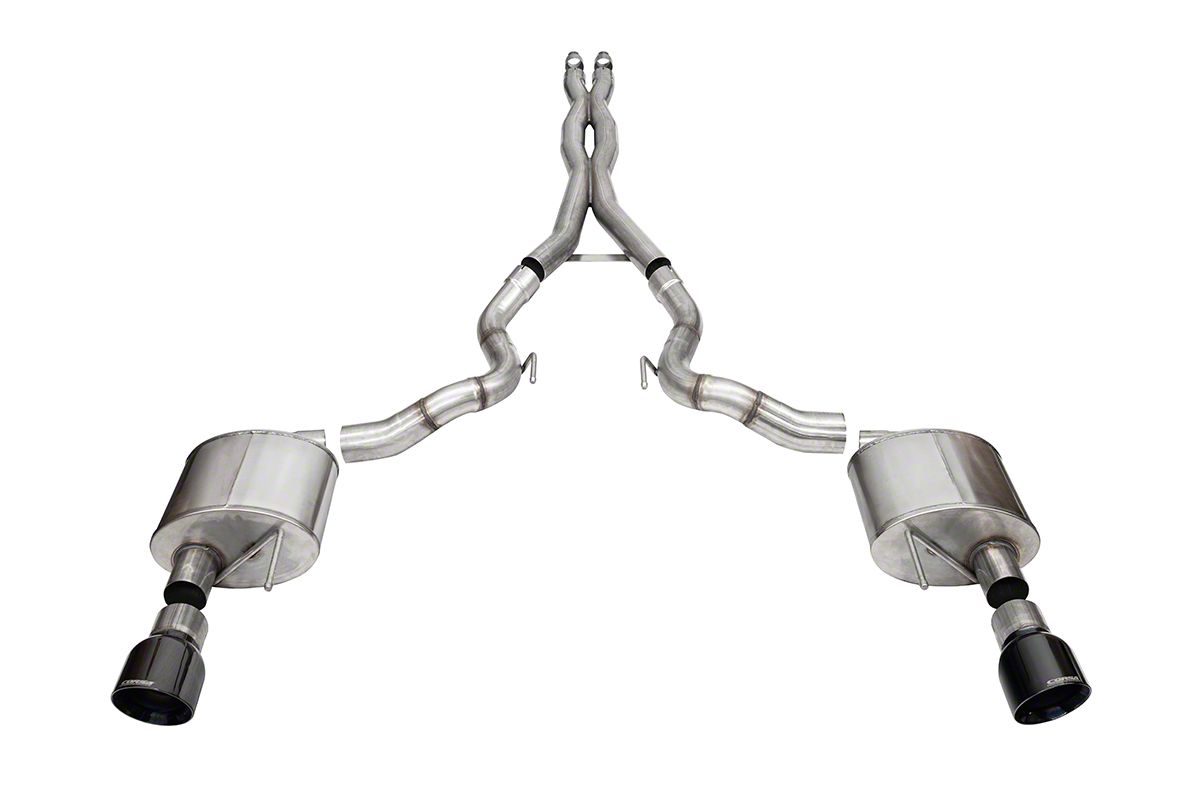 Corsa Performance Xtreme Cat-Back Exhaust with Black Tips (2024 Mustang GT Convertible w/o Active Exhaust)